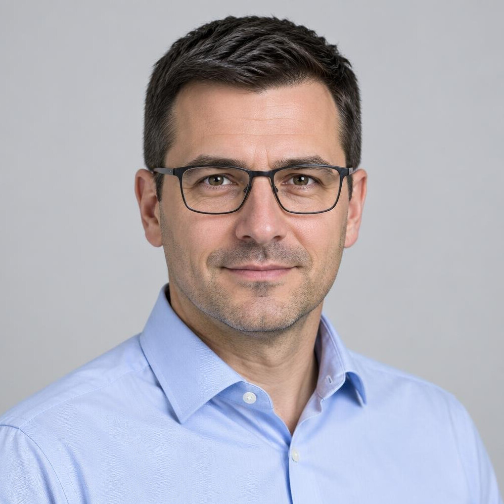 Portrait of a Croatian male technical analyst with glasses