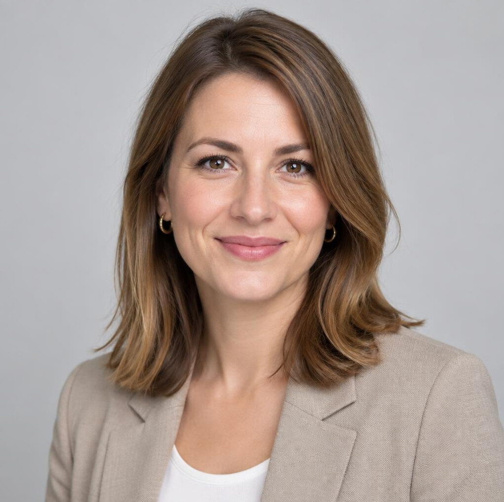 Portrait of a Croatian woman content editor smiling in an office