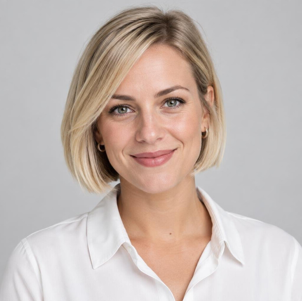 Portrait of a Croatian woman blog editor with short hair